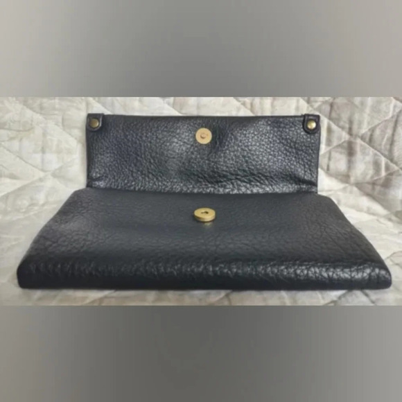 🐼🐼🐼time and Tru Black Extra Soft Wallet w/Bronze Accents, Farrah Flap Front - Picture 4 of 7